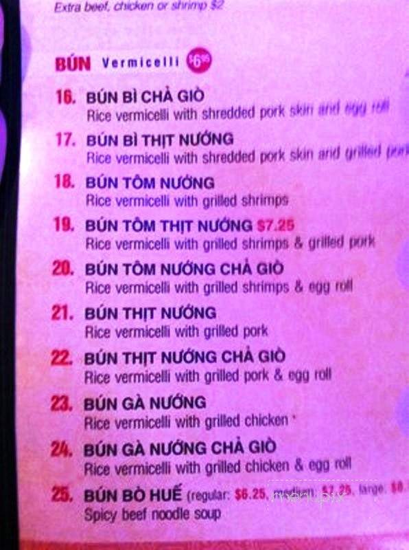 Pho Bac Restaurant - Richardson, TX menu_pic