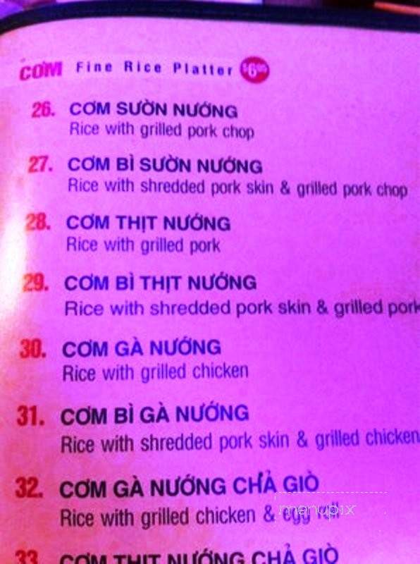 Pho Bac Restaurant - Richardson, TX menu_pic