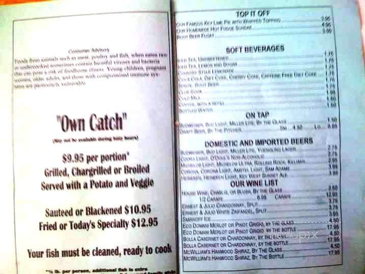 Herbie's Restaurant - Marathon, FL menu_pic