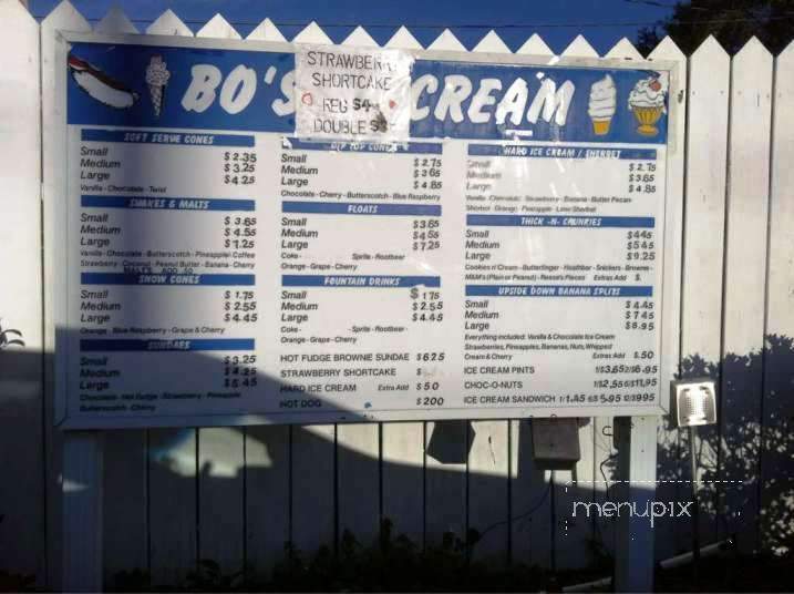 Bo's Ice Cream - Tampa, FL menu_pic