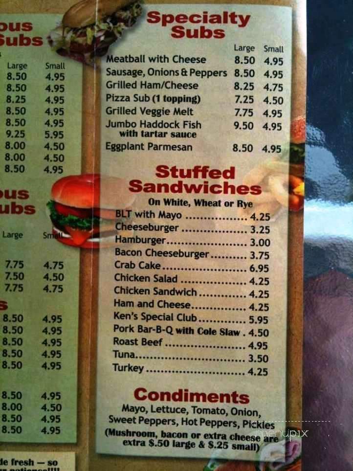 Ken's Bayside Pizza & Subs - Fenwick Island, DE menu_pic