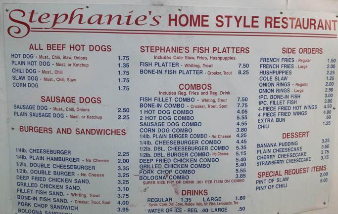 Stephanie's Restaurant Drive-thru - Greensboro, NC menu_pic