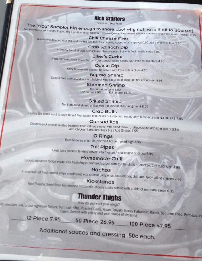 Iron Thunder Saloon Hickory - Hickory, NC menu_pic