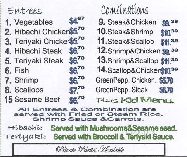 Akito - Hickory, NC menu_pic
