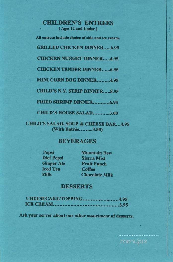 Charolais Steakhouse - Hickory, NC menu_pic