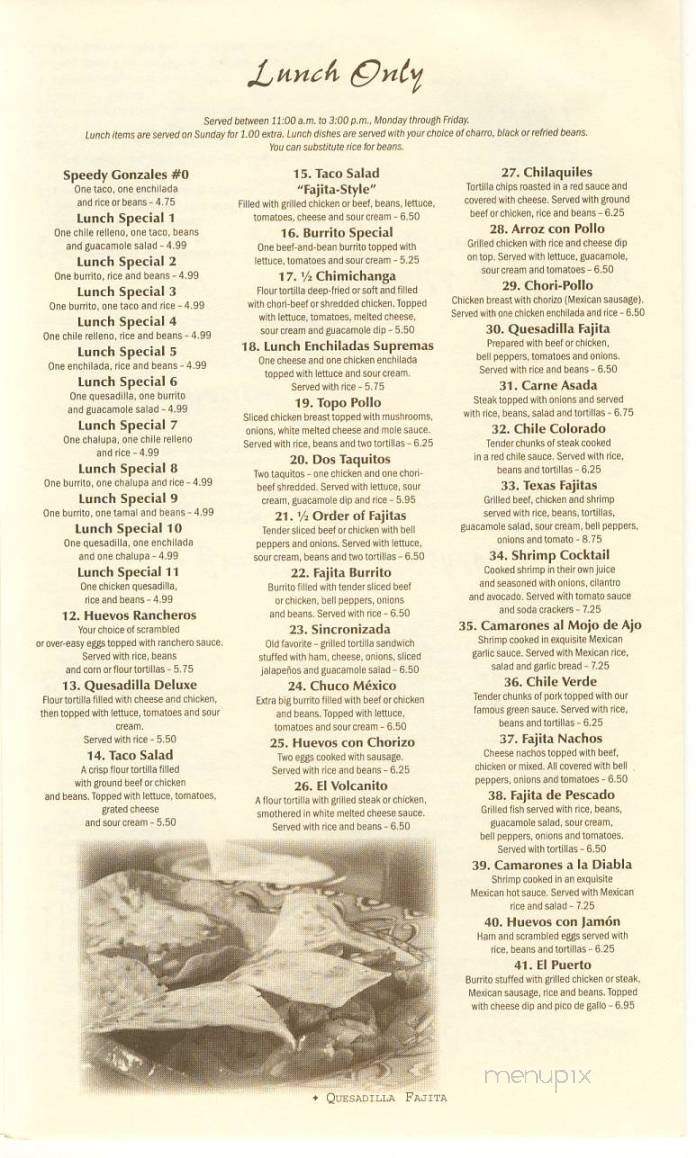 Mexico Viejo - Taylorsville, NC menu_pic