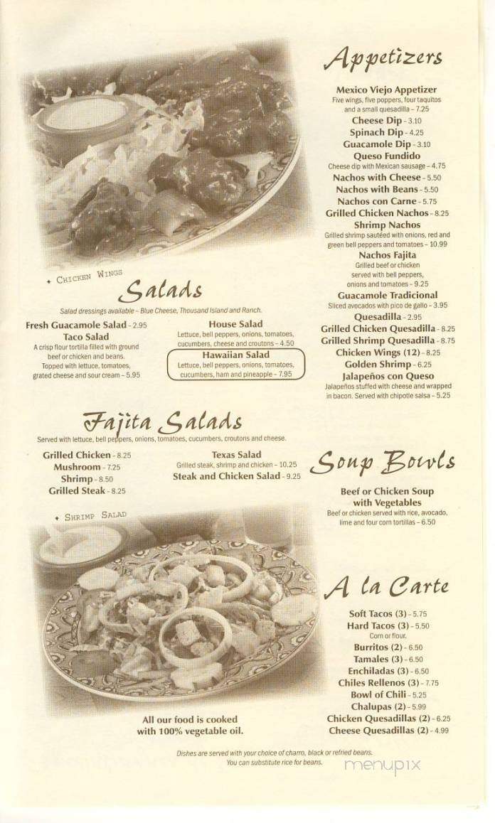 Mexico Viejo - Taylorsville, NC menu_pic