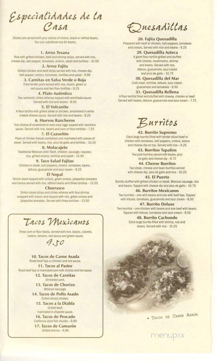 Mexico Viejo - Taylorsville, NC menu_pic