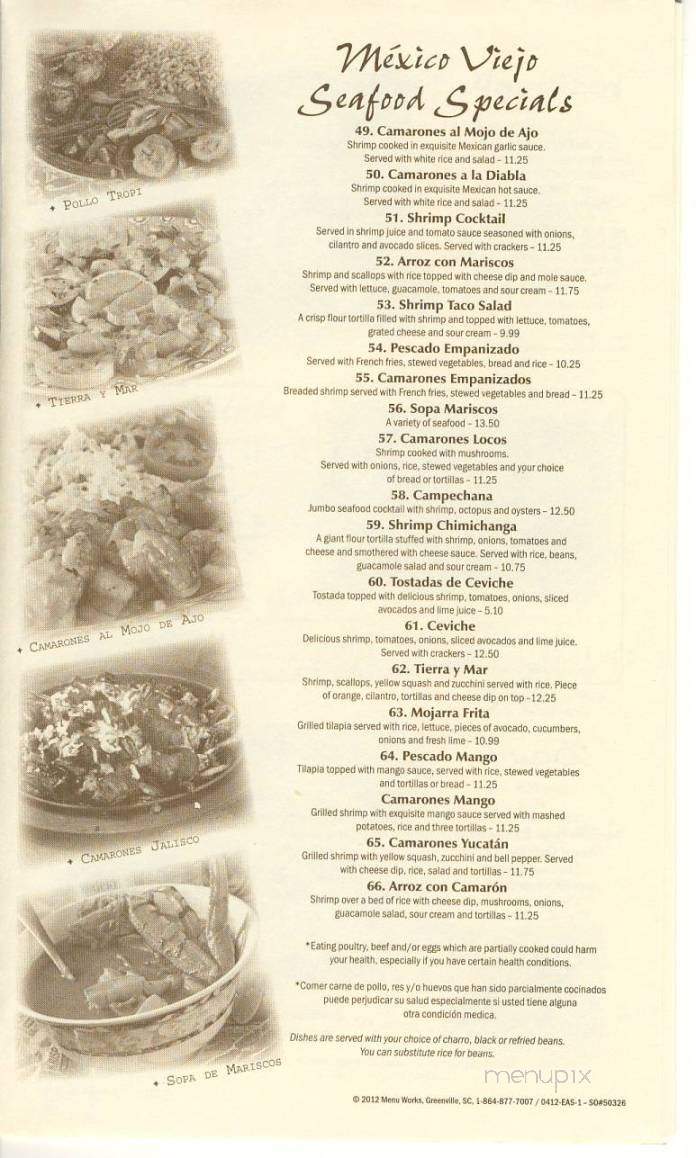 Mexico Viejo - Taylorsville, NC menu_pic