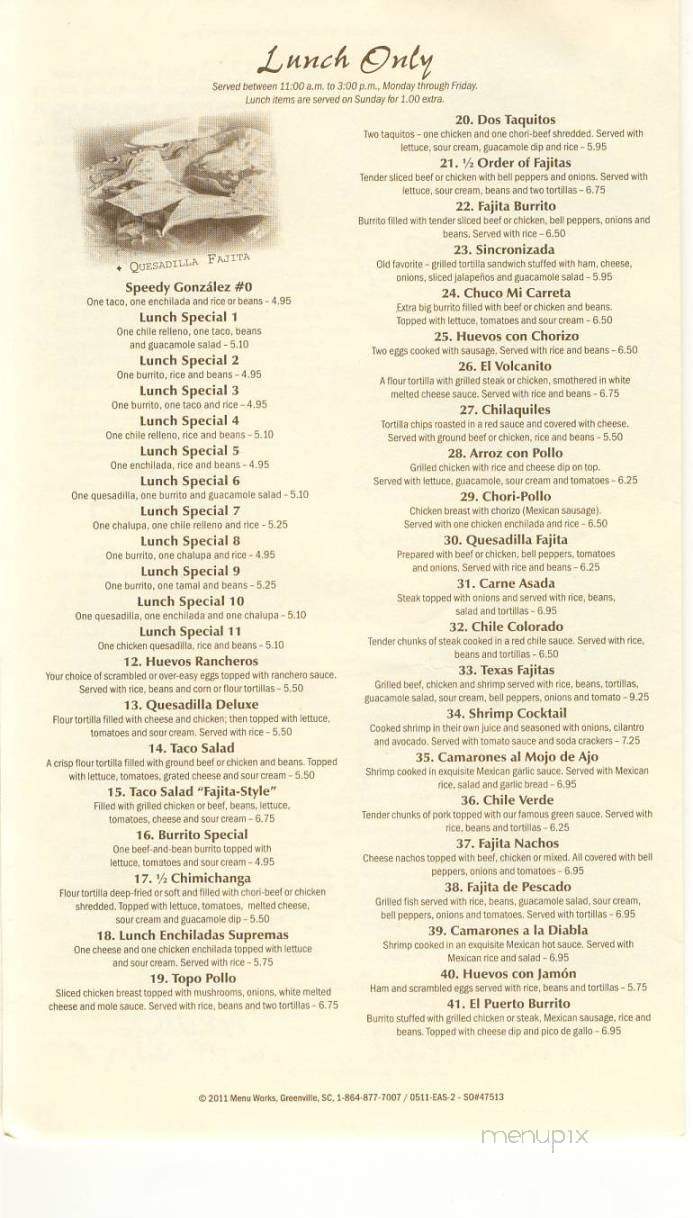 Mi Carreta - Lenoir, NC menu_pic