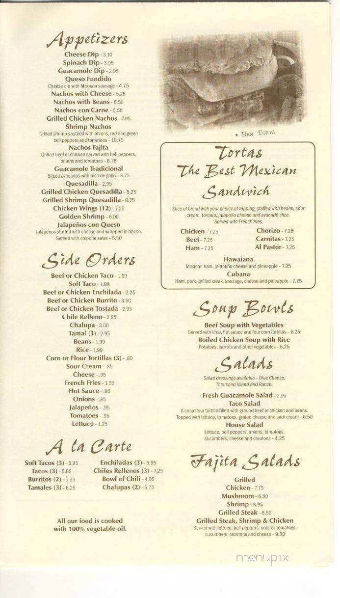 Mi Carreta - Lenoir, NC menu_pic