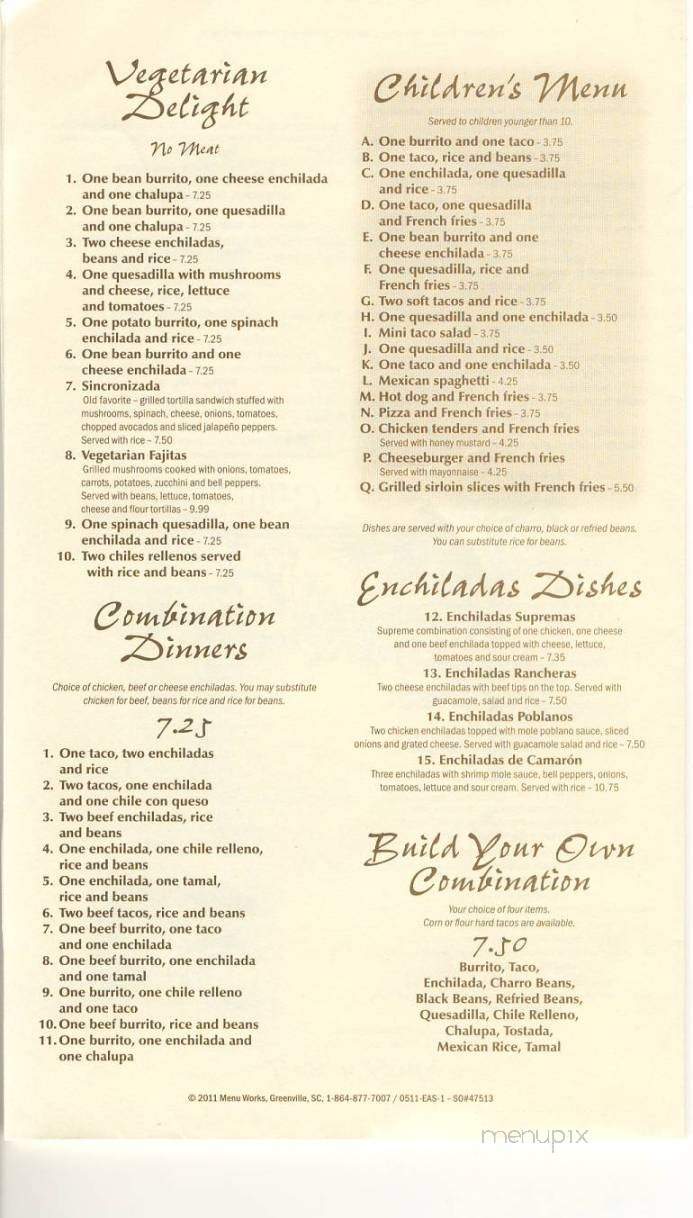 Mi Carreta - Lenoir, NC menu_pic