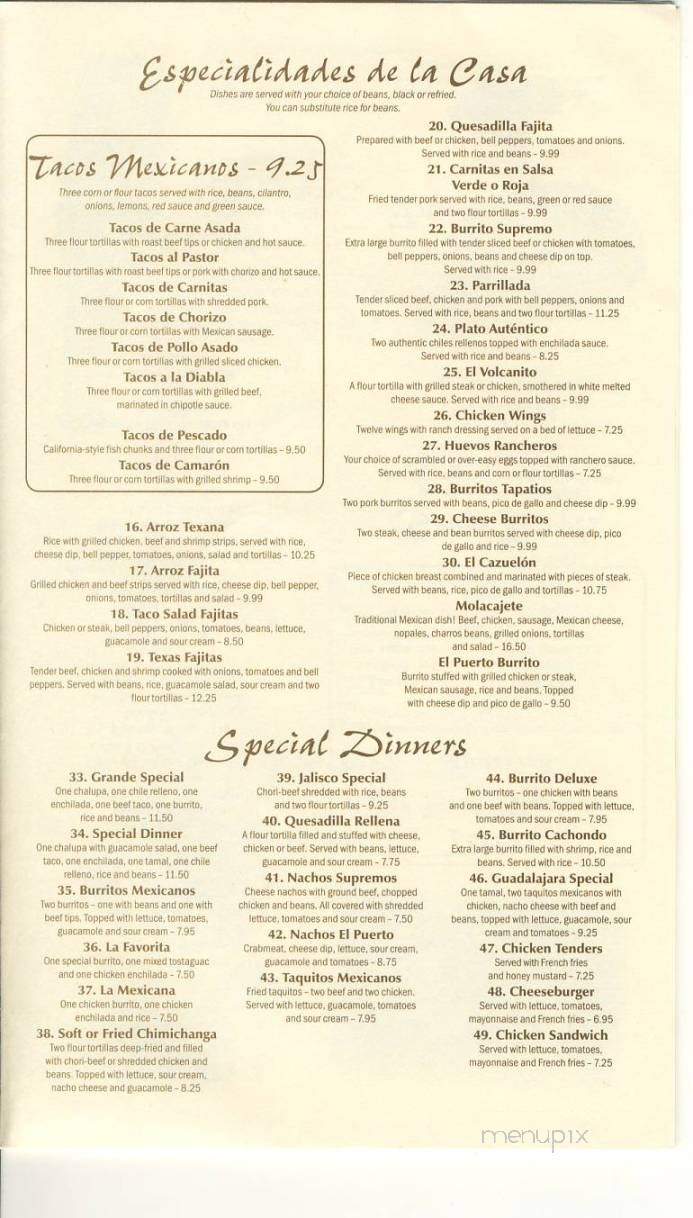 Mi Carreta - Lenoir, NC menu_pic