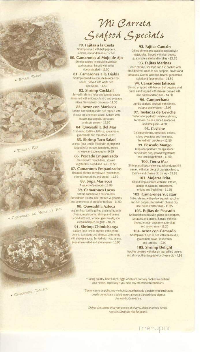 Mi Carreta - Lenoir, NC menu_pic