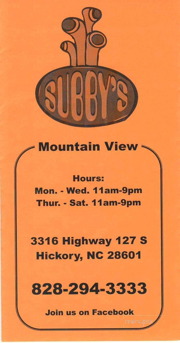 /3302368/Subbys-In-Mt-View-Hickory-NC - Hickory, NC