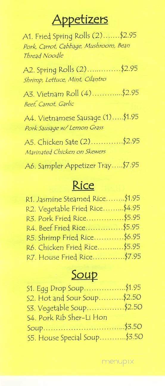 Taste of The Orient - Hickory, NC menu_pic