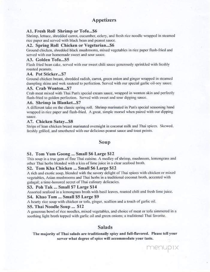 Thai Pan - Greensboro, NC menu_pic