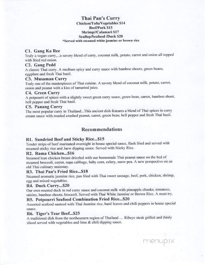 Thai Pan - Greensboro, NC menu_pic