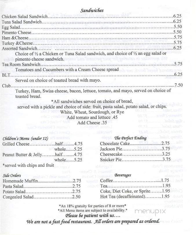 Two For Tea - Burlington, NC menu_pic