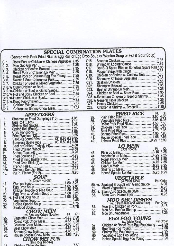 Wok N Roll - Greensboro, NC menu_pic