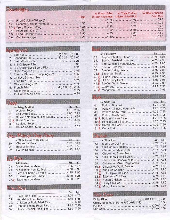 Empire Buffet - Lenoir, NC menu_pic