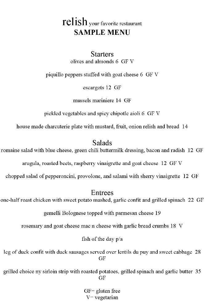 Relish - Milmont Park Pa, PA menu_pic