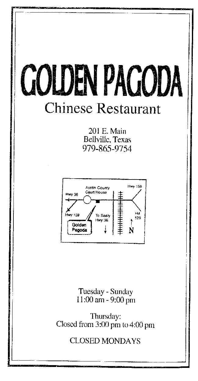 Sonny's Country Cafe - Severance, CO menu_pic
