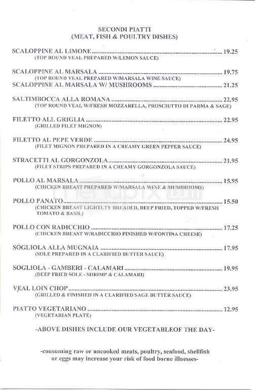 Melio's Trattoria - Tucson, AZ menu_pic