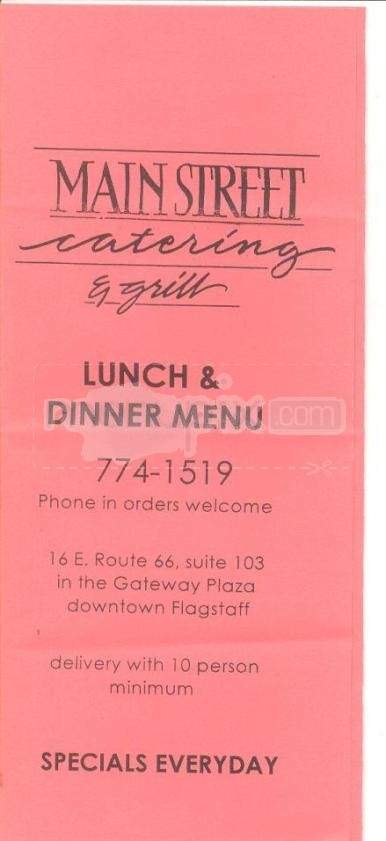 Main Street Catering & Grill - Flagstaff, AZ menu_pic