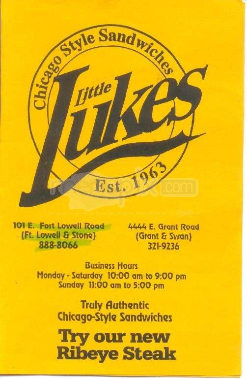 Little Lukes - Tucson, AZ menu_pic