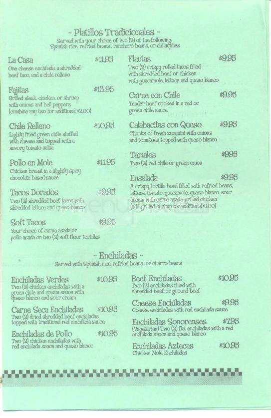 San Carlos Grill - Tucson, AZ menu_pic
