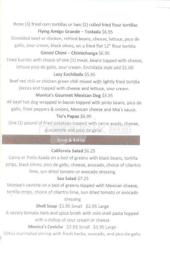 Mia's Mexican Grille - Sierra Vista, AZ menu_pic