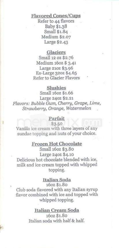 Old Benson Ice Cream Stop - Benson, AZ menu_pic