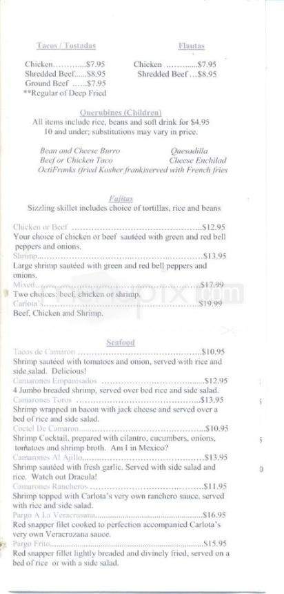 Carlota's Authentic Mexican - Tucson, AZ menu_pic