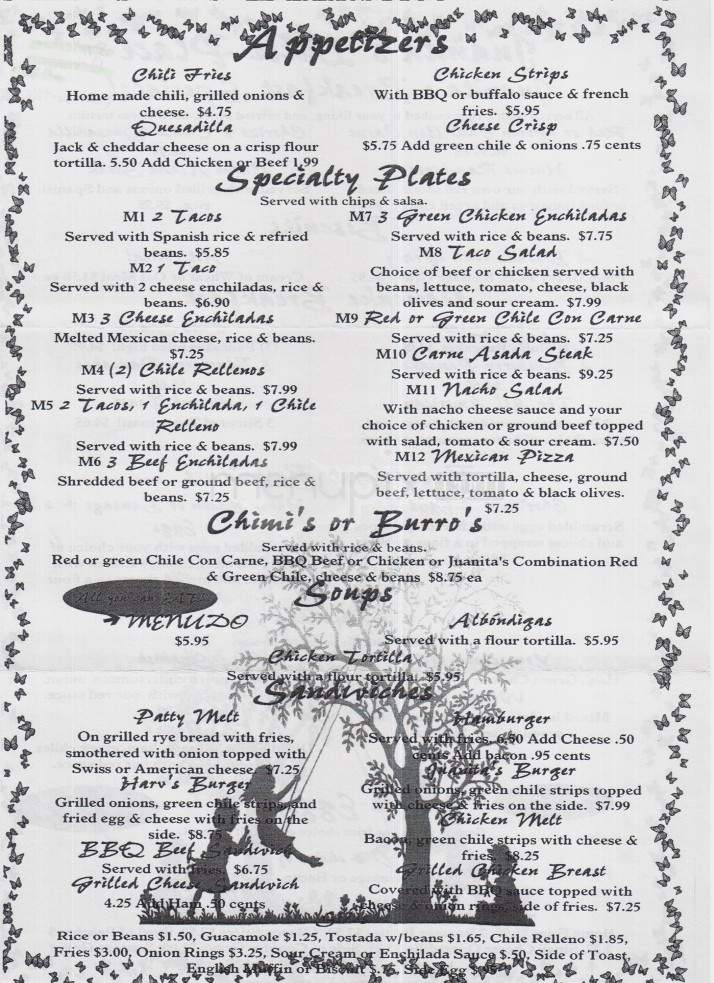 Juanita's Little Place - Benson, AZ menu_pic