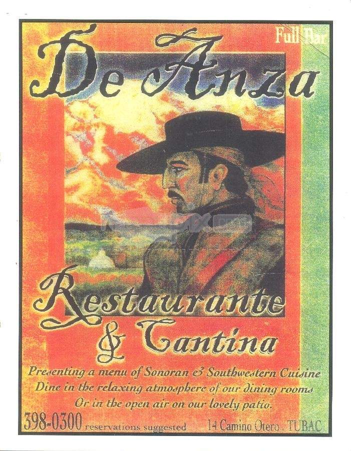 De Anza Restaurant and Cantina - Tubac, AZ menu_pic