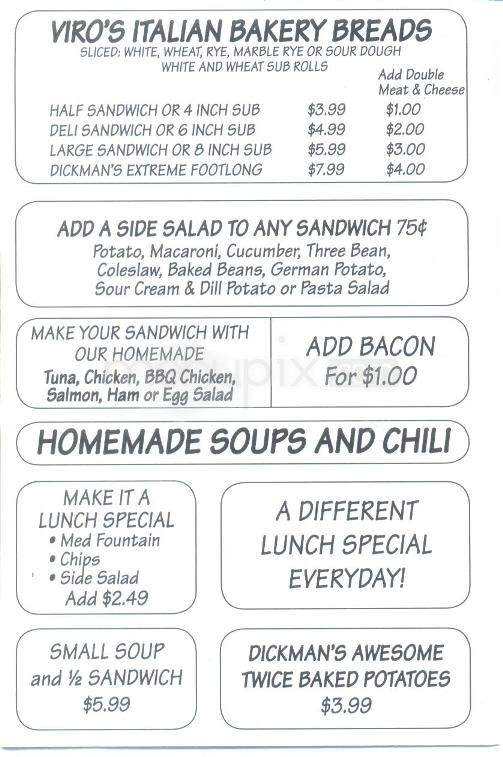 Dickman's Meat and Deli - Tucson, AZ menu_pic