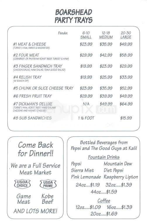 Dickman's Meat and Deli - Tucson, AZ menu_pic