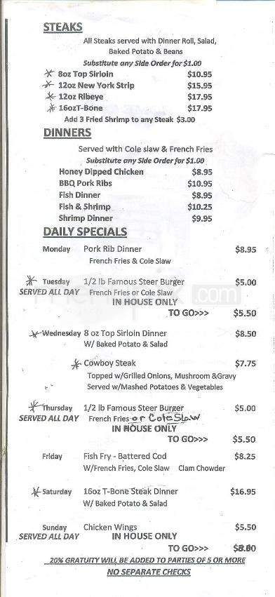 Tiny's Saloon & Steakhouse - Tucson, AZ menu_pic