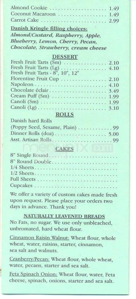 Mona's Danish Bakery - Tucson, AZ menu_pic