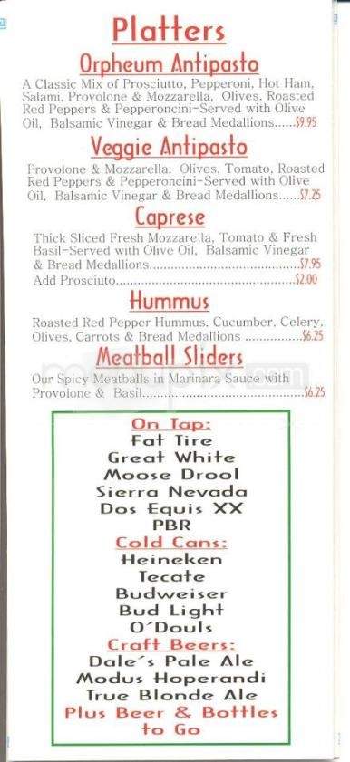 Stage Left Deli - Flagstaff, AZ menu_pic