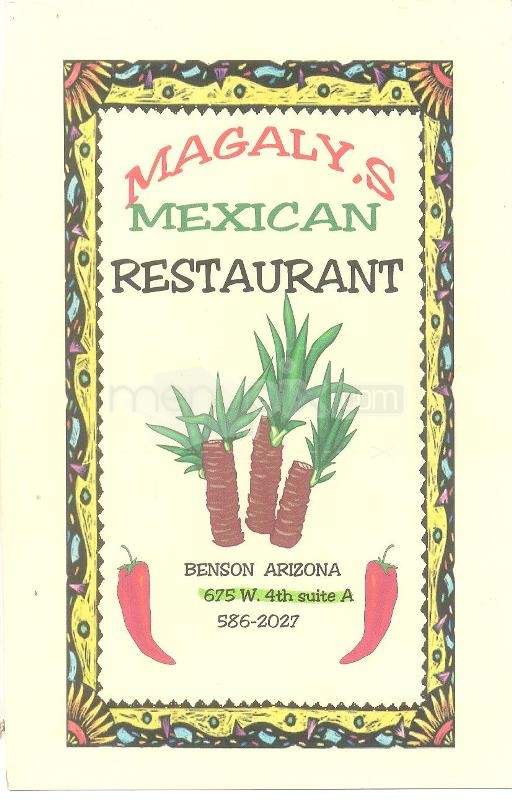 Magaly's Mexican Restaurant - Benson, AZ menu_pic