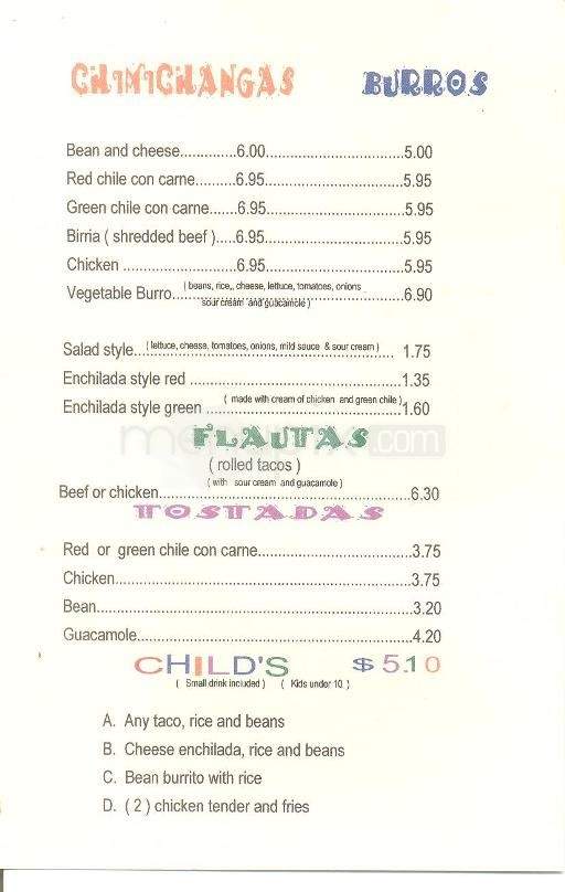 Magaly's Mexican Restaurant - Benson, AZ menu_pic