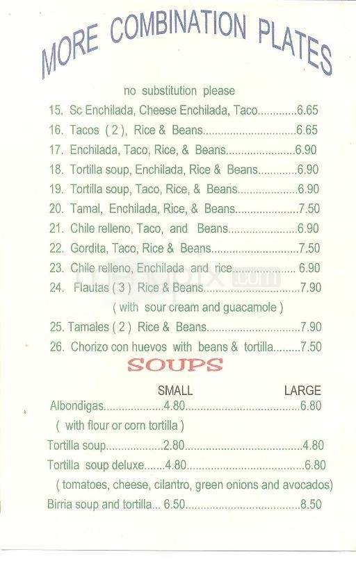 Magaly's Mexican Restaurant - Benson, AZ menu_pic