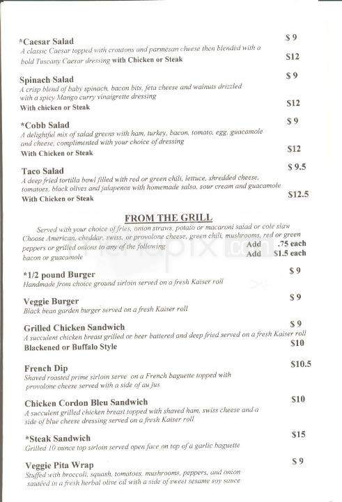 Altitudes Bar & Grill - Flagstaff, AZ menu_pic