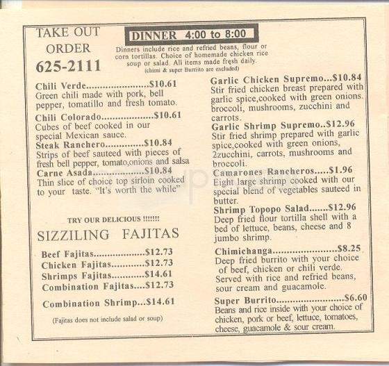 La Placita Restaurant - Green Valley, AZ menu_pic