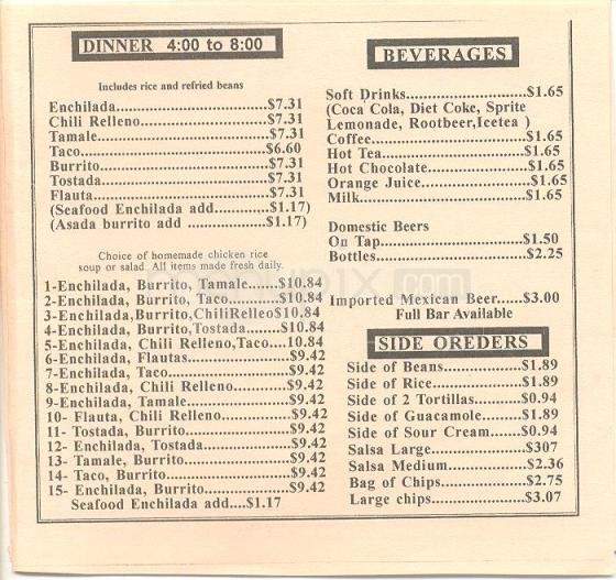 La Placita Restaurant - Green Valley, AZ menu_pic