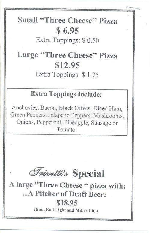 Trivetti's Restaurant & Pizza - Green Valley, AZ menu_pic