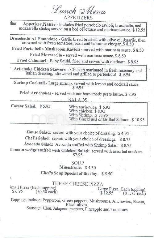 Trivetti's Restaurant & Pizza - Green Valley, AZ menu_pic