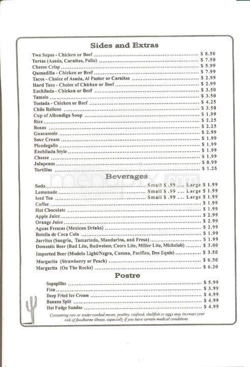 Angel's Mexican Restaurant - Sedona, AZ menu_pic